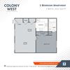 1 Bedroom 1 Bath Floor Plan 1 Bedroom 1 Bath Floor Plan at Colony West Apartments, Little Rock, AR
